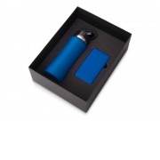 Подарочный набор с бутылкой для воды и повербанком С1, 5000 mAh, синий