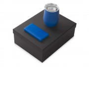 Подарочный набор с термокружкой и повербанком С2, 10000 mAh, синий