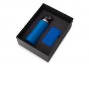 Подарочный набор с бутылкой для воды и повербанком С2, 10000 mAh, синий