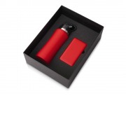 Подарочный набор с бутылкой для воды и повербанком С2, 10000 mAh, красный