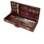 Набор подарочный, 041-6м/0,5 серебро, темно-бордовый