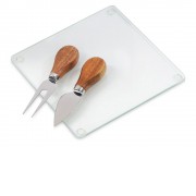 Набор для сыра Dorblue из стеклянной доски и вилки с ножом