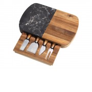 Набор для сыра в подарочной коробке из акации и мрамора Date
