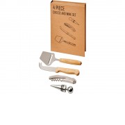 Подарочный набор для вина и сыра Reze из 4 предметов, натуральный