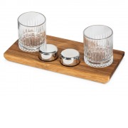 Набор для виски и коктейлей на подставке из дуба Savour