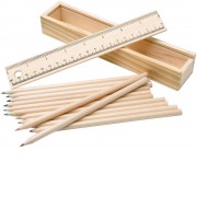 Набор из 12 карандашей в подарочной коробке с линейкой