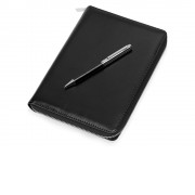 Бизнес-блокнот на молнии А5 Fabrizio с RFID защитой и ручкой, черный