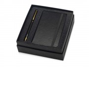 Подарочный набор Reporter с ручкой и блокнотом А6, черный