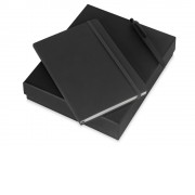 Подарочный набор Vision Pro soft-touch с ручкой и блокнотом А5, черный