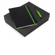 Подарочный набор Jacque с ручкой-подставкой и блокнотом А5, зеленое яблоко