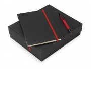 Подарочный набор Jacque с ручкой-подставкой и блокнотом А5, красный