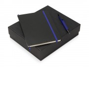 Подарочный набор Jacque с ручкой-подставкой и блокнотом А5, синий