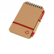 Набор канцелярский с блокнотом и ручкой Masai, красный