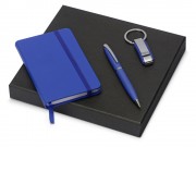 Набор с блокнотом, ручкой и брелком Busy, синий