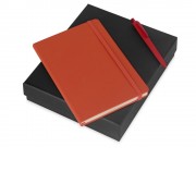 Подарочный набор Vision Pro soft-touch с ручкой и блокнотом А5, оранжевый