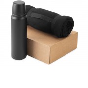 Подарочный набор из термоса и пледа Serenity, черный