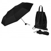 Зонт Picau из переработанного пластика в сумочке, черный