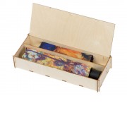 Набор: платок, складной зонт Ренуар. Терраса, синий/желтый