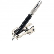 Набор William Lloyd : ручка шариковая и подставка, черный/серебристый