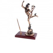 Настольный прибор Меркурий, бронзовый/красное дерево