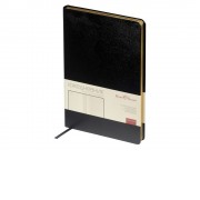 Ежедневник недатированный А5 Megapolis, черный (золотой обрез)