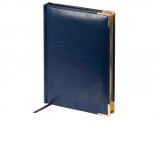 Ежедневник недатированный А5 Sidney Nebraska, синий (золотой обрез, золотые уголки)