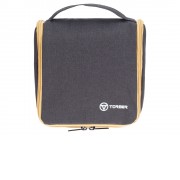 Несессер TORBER, дорожный, чёрный/бежевый, полиэстер 300D, 20 х 18 х 8 см