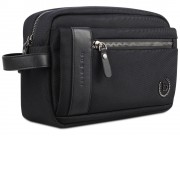 Несессер мужской BUGATTI Nero, чёрный, нейлон 1680D/кожа, 24х7,5х16 см