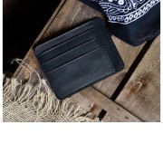 Картхолдер кожаный для автодокументов, черный