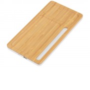 Беспроводное зарядное устройство-органайзер из бамбука Timber, натуральный/белый