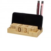 Настольный органайзер с вечным календарем и подставкой для телефона Akira, натуральный