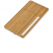 Беспроводное зарядное устройство-органайзер из бамбука Timber, темно-натуральный/белый