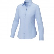 Cuprite Женская рубашка с длинным рукавом, изготовленная из натуральных материалов, которые отвечают стандарту GOTS - Светло-синий