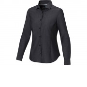 Cuprite Женская рубашка с длинным рукавом, изготовленная из натуральных материалов, которые отвечают стандарту GOTS - сплошной черный