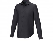 Cuprite Мужская рубашка с длинным рукавом, изготовленная из натуральных материалов, которые отвечают стандарту GOTS - сплошной черный