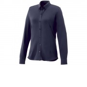Женская рубашка Bigelow из пике с длинным рукавом, темно-синий