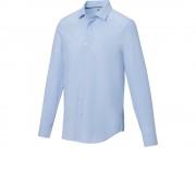 Cuprite Мужская рубашка с длинным рукавом, изготовленная из натуральных материалов, которые отвечают стандарту GOTS - Светло-синий