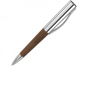 Ручка шариковая TITAN WOOD, синий, 1 мм, коричневый/серебристый