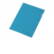 Папка-уголок прозрачный формата  А4 0,18 мм, синий глянцевый
