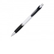 Шариковая ручка с резиновой накладкой Turbo, белый/черный, черные чернила