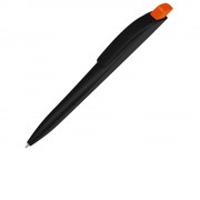 Ручка шариковая пластиковая Stream, черный/оранжевый