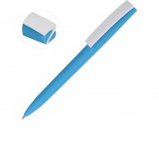Ручка пластиковая soft-touch шариковая Zorro, голубой/белый