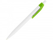 Ручка пластиковая шариковая HINDRES, белый/зеленое яблоко