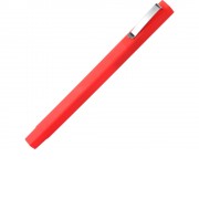 Ручка шариковая пластиковая Quadro Soft, квадратный корпус с покрытием софт-тач, красный