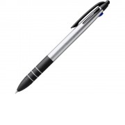 Шариковая ручка SANDUR с чернилами 3-х цветов, серебристый