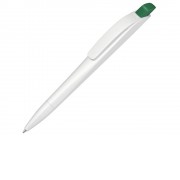 Ручка шариковая пластиковая Stream, белый/зеленый