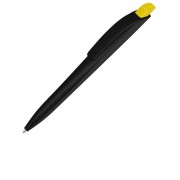 Ручка шариковая пластиковая Stream, черный/желтый