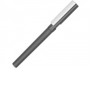 Ручка пластиковая шариковая трехгранная Nook с подставкой для телефона в колпачке, серый/белый