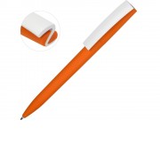 Ручка пластиковая soft-touch шариковая Zorro, оранжевый/белый
