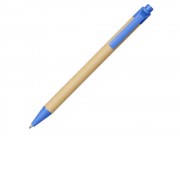 Шариковая ручка Berk из переработанного картона и кукурузного пластика, натуральный/синий